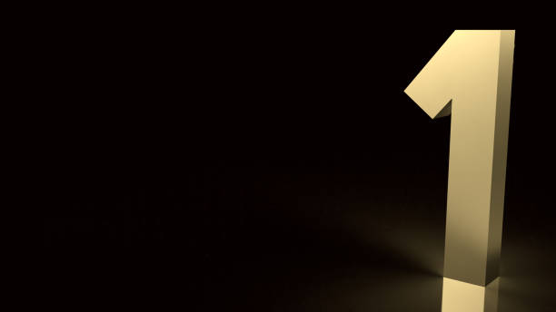 istock Business challenge, Business rate,  gold number one on black background  3d rendering 1439934753