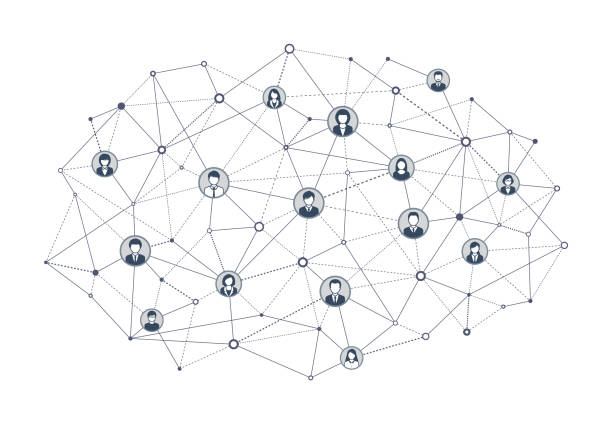 ilustrações de stock, clip art, desenhos animados e ícones de abstract computer network - social networking abstract community molecular structure