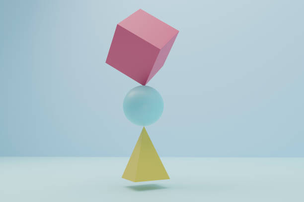 istock 3D Abstract Flying Shapes on Colorful Background 1439938161