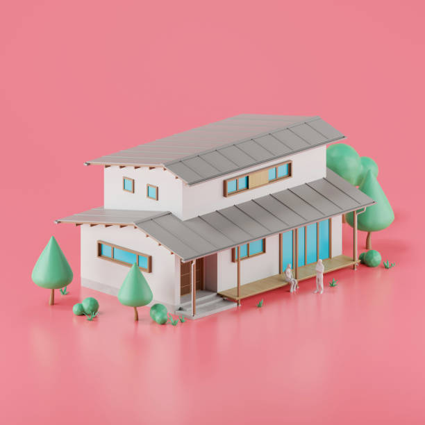 istock 3d render of a modern house, Real estate concept. 1439939541