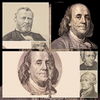 Banner with Portrait Presidents Of The United States.
