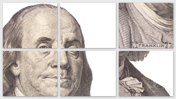 istock Banner with Portrait of U.S. president Benjamin Franklin 1439941408