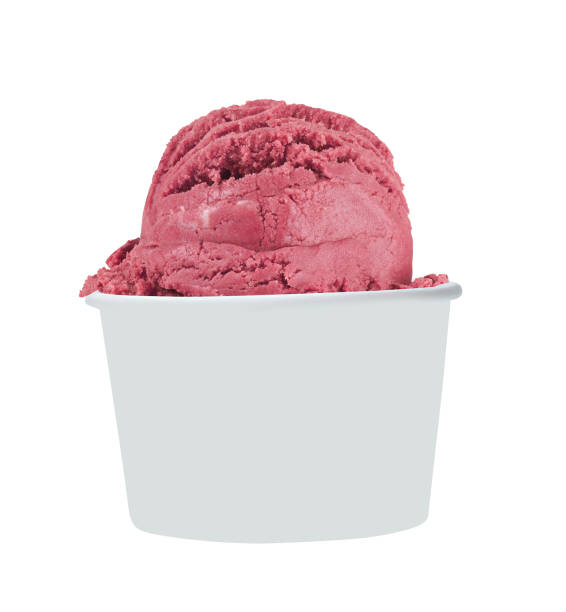 istock Blank Paper Cup With Strawberry Soft Ice Cream 1439943115