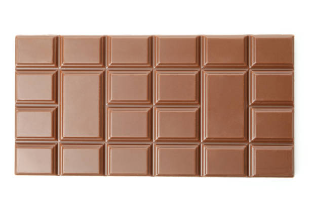 istock Tasty chocolate bar isolated on white background 1439945731