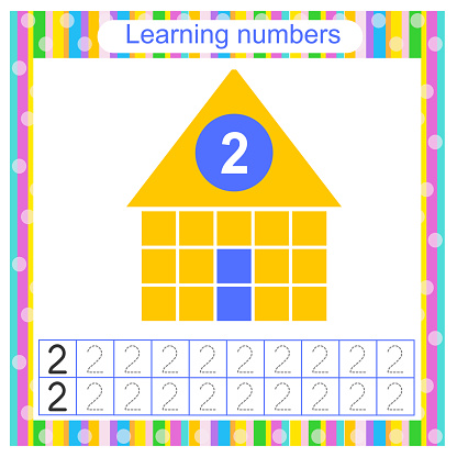 Number 2 Lesson Preschool Worksheet Activity Tracing Dashed Lines Number Worksheets For ...