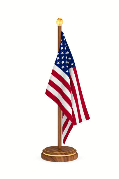 istock USA flag on white background. Isolated 3D illustration 1439953299