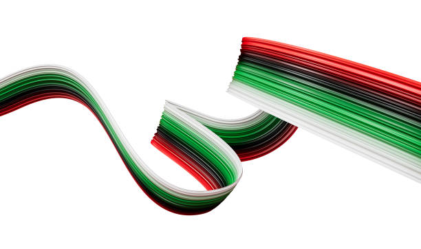 istock UAE flag Waving Ribbon Style isolated background 3D Illustration 1439960227