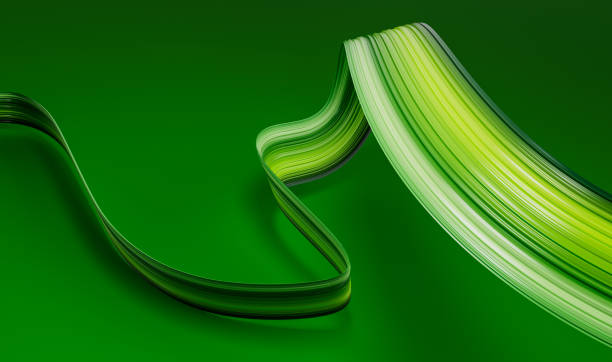 istock Abstract green wave silk or satin fabric on isolated background for grand opening ceremony or other occasion 3d illustration 1439960229