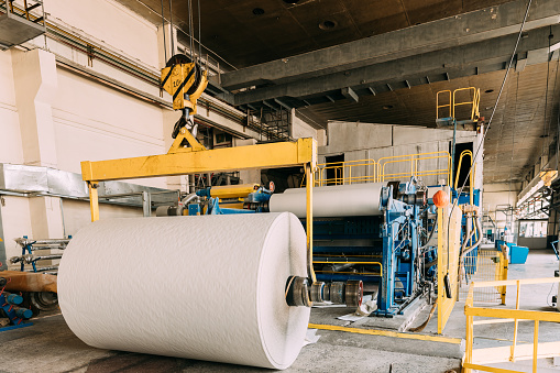 Paper Cutting Machine In Paper Mill. industrial equipment Paper Cutting Machine In Paper Mill.