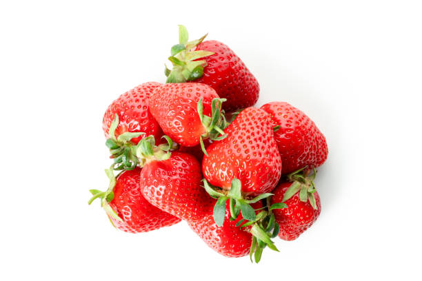 istock Fresh tasty strawberry isolated on white background 1439964432