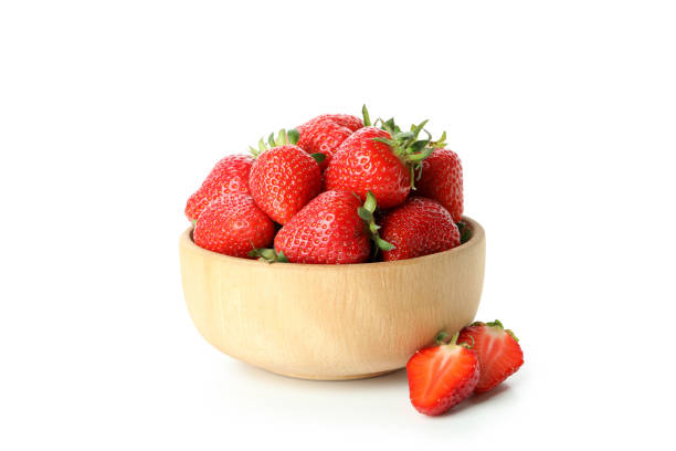 istock Fresh tasty strawberry isolated on white background 1439964473