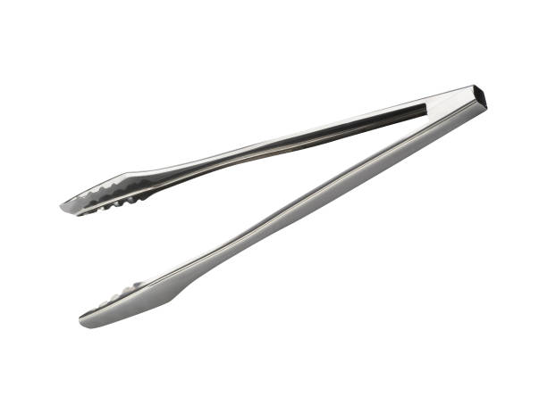istock Stainless steel ice tongs isolated on white 1439965361