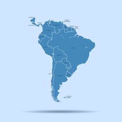 vector of the  South America map