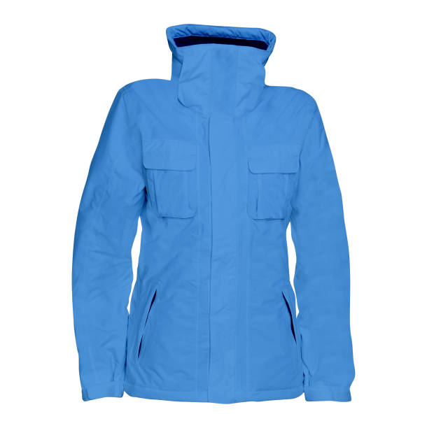 istock Blue male winter jacket isolated on white background 1439967810