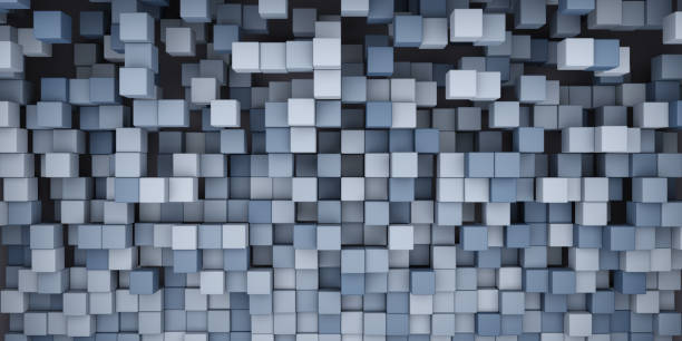 istock 3d rendering abstract background of randomly positioned dark cubes 1439968259