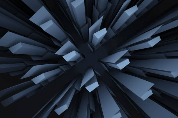 istock 3d rendering abstract background of arranged geometric forms of tall structures 1439970148