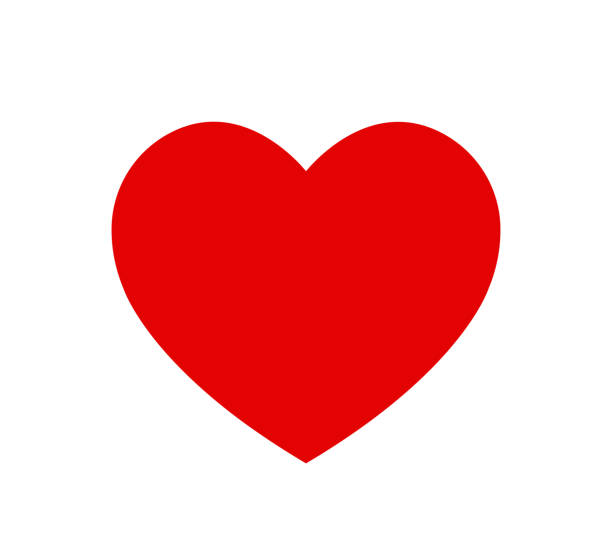 red heart flat icon, the symbol of love, vector illustration - kalp şekli stock illustrations