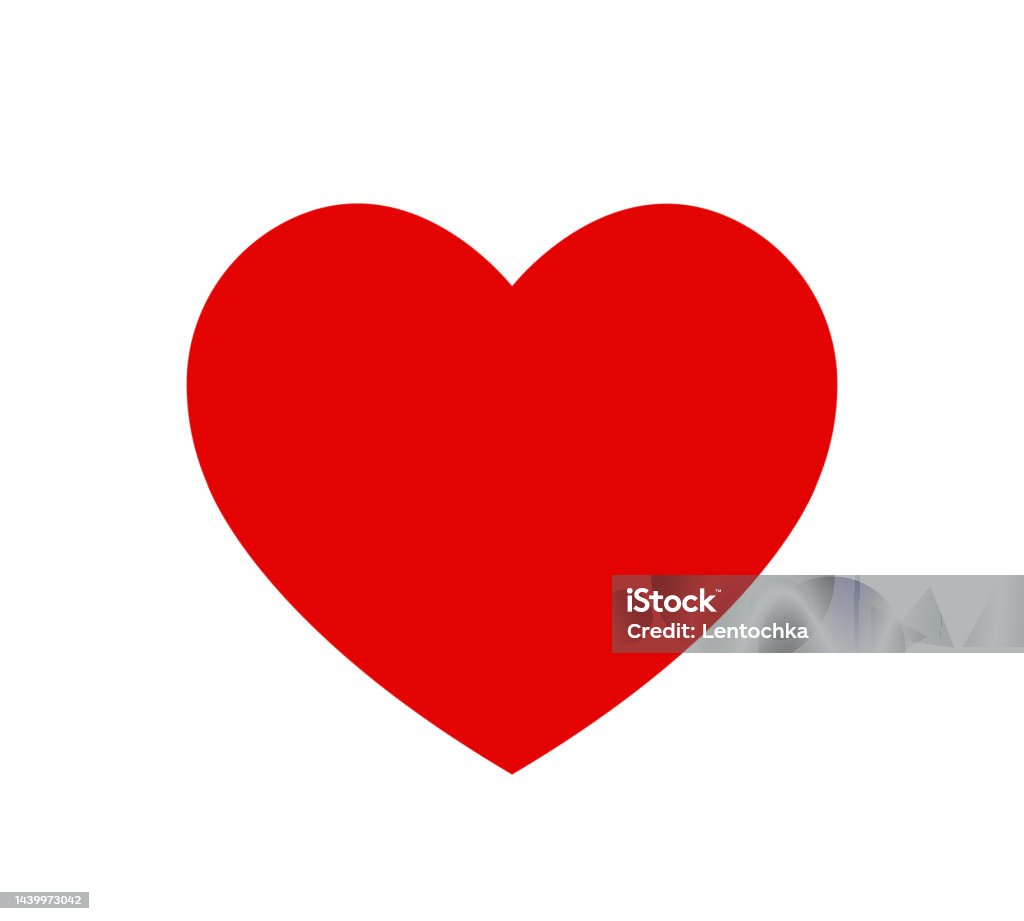Red Heart Flat Icon The Symbol Of Love Vector Illustration Stock  Illustration - Download Image Now - iStock