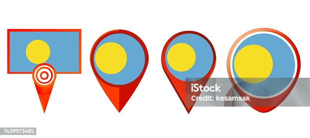 istock Palau flag icon . web icon set . icons collection flat. Simple vector illustration. 1439973485