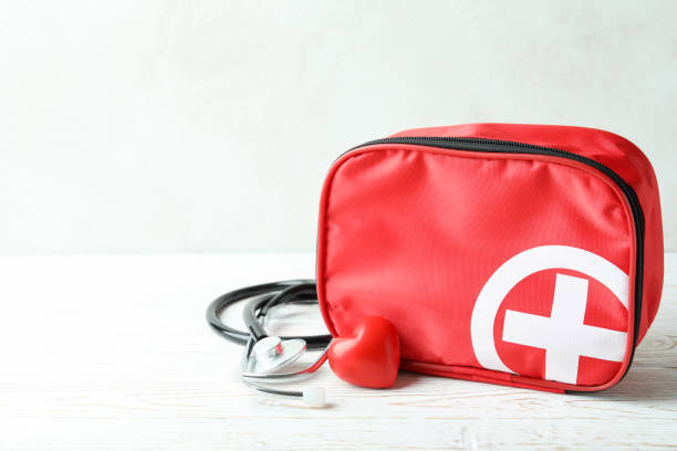 istock First aid medical kit on white wooden table 1439973911