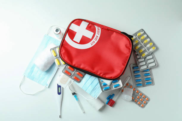istock First aid medical kit on white background 1439974893