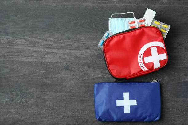 istock First aid medical kits on dark wooden table 1439975588