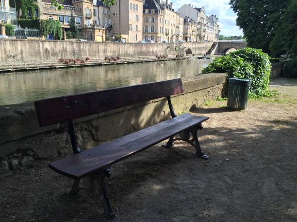 istock Bench by the river. Metz,France. 1439977054