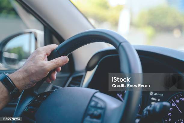 Hands On Steering Wheel Stock Photo - Download Image Now - Car, Dashboard - Vehicle Part, Wheel