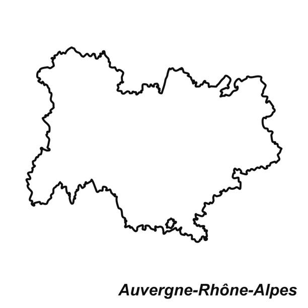 kuvapankkikuvitukset aiheesta auvergne rhône alpes vektoriviivakartta - auvergne rhône alpes