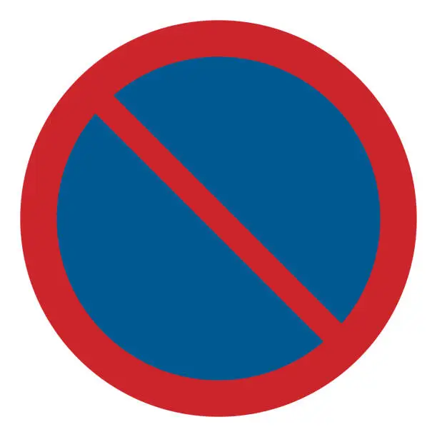 Vector illustration of Prohibited road signs. No parking. Traffic signs.