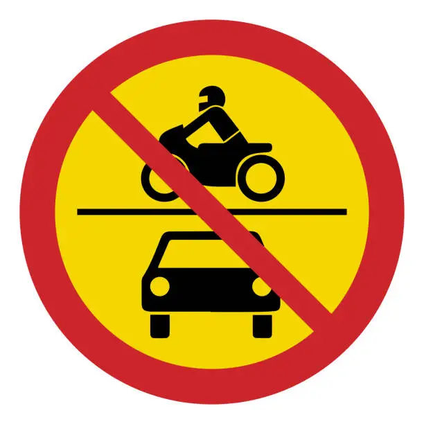 Vector illustration of Prohibited road signs. No traffic except bicycles and mopeds of class 2. Traffic signs.