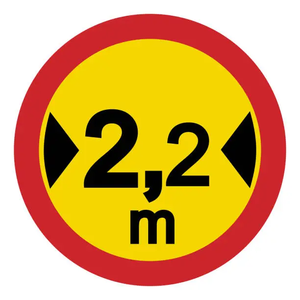 Vector illustration of Prohibited road signs. Overall width limit. Traffic signs.