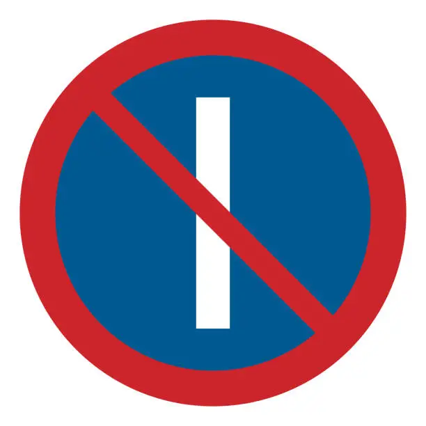 Vector illustration of Prohibited road signs. No parking on odd dates. Traffic signs.