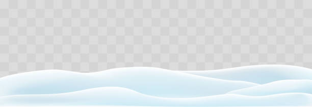 ilustraciones, imágenes clip art, dibujos animados e iconos de stock de ventisqueros aislados sobre fondo transparente. decoración de paisajes de nieve, hiils congelados. campo de bancos de nieve vacío. ilustración vectorial navideña. fondo transparente. - heap