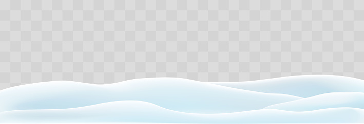 Snowdrifts isolated on transparent background. Snow landscape decoration, frozen hiils. Empty snowbanks field. Christmas vector illustration.
