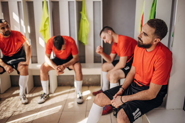 istock Soccer players disappointed after match 1439981431