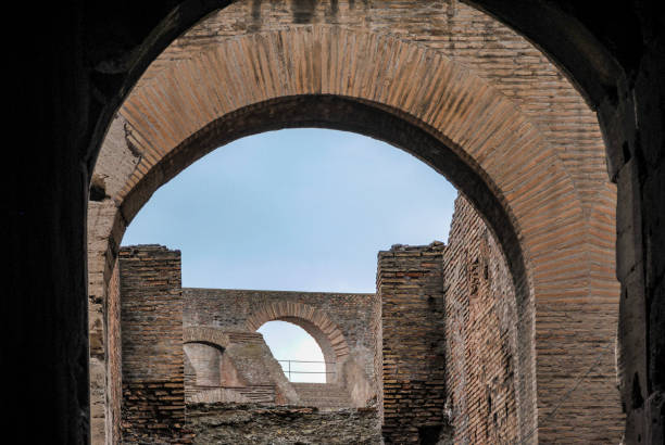 View of the Colosseum from the inside in Rome, Italy View of the Colosseum from the inside in Rome, Italy inside the colosseum stock pictures, royalty-free photos & images