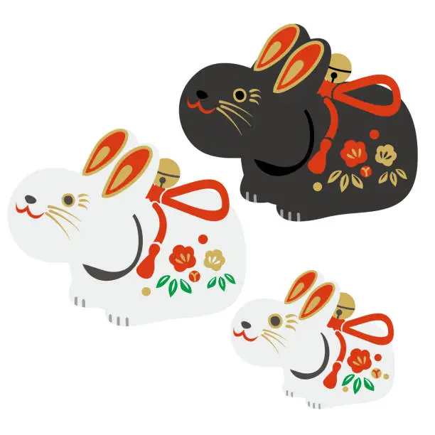 Vector illustration of New Year's card character rabbit
papier mache