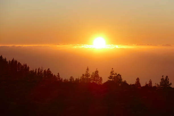 Sundown scenery around Mirador de las Narices del Teide at Tenerife in the Canary Islands in Spain