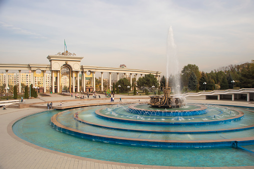 Fountain in the park of\nfirst president  Almaty, Kazakhstan  10.16.2022