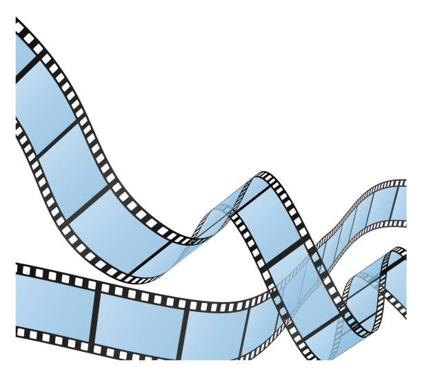 istock Retro filmstrips rolls. Decorative cinema tape reel 1439999106