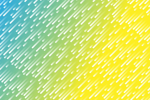 Abstract   yellow and sky green design with a set of multicolored stripes, looking like a meteor shower. Modern and trendy abstract background with geometric shapes.