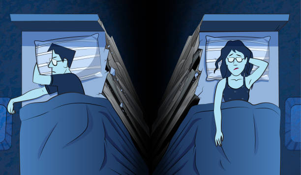 35 Cartoon Of A Sad Couple Fighting Bed Illustrations & Clip Art - iStock
