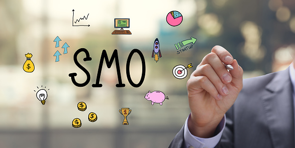 SMO social media optimization, online marketing and internet marketing banner