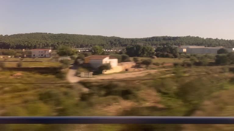 Landscape seen from train in motion
