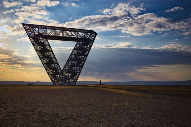 The view of Saar Polygon Observation deck under the blue cloudy sunset sky