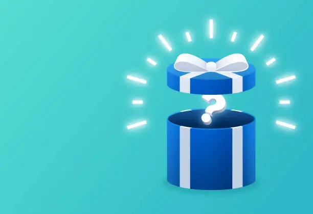 Vector illustration of Mystery Gift Surprise Present Box