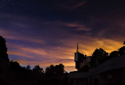 The Croatia Monument to the uprising of the people of Banija and Kordun under the sky full of stars