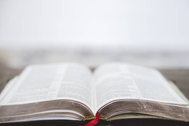 istock Closeup shot of an open bible with a blurred background 1440016995