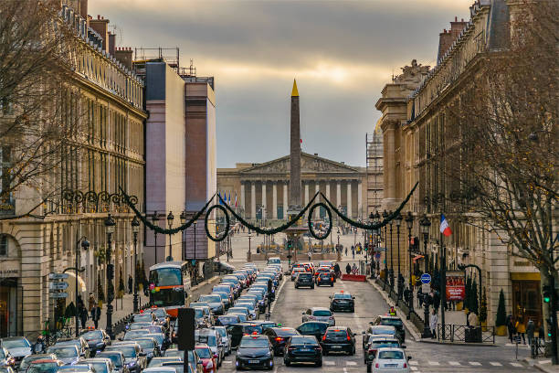 Royalty avenue, paris, france stock photo